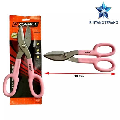 Gunting Seng Plat CAMEL 12" Inch / Gunting Baja Pemotong Karpet Aluminium Tin Snip Hollow 12 Inci - 