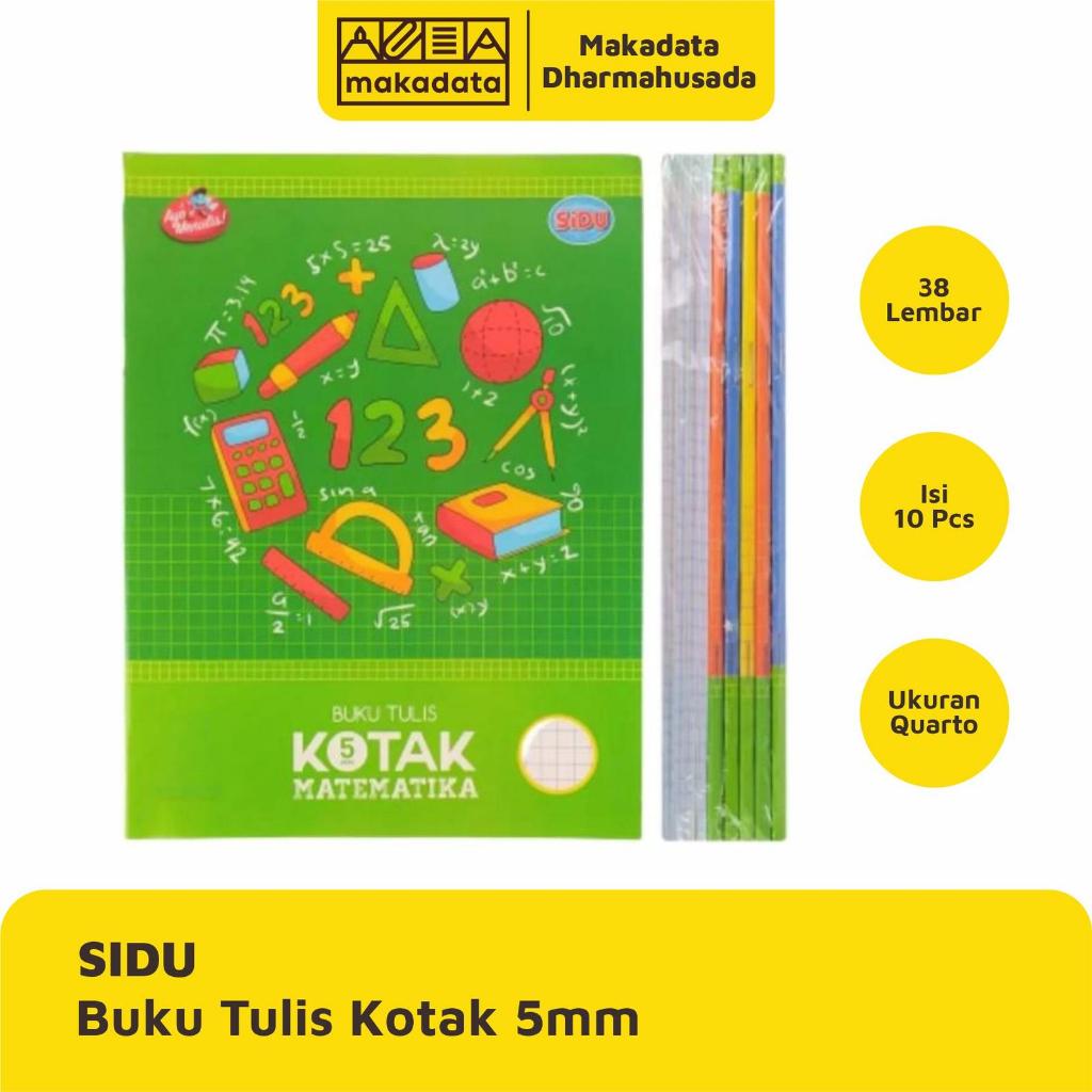 Sidu Buku Tulis Strimin Kotak Kecil 5MM 38 LEMBAR SIDU 1 PAK ISI 10 PCS