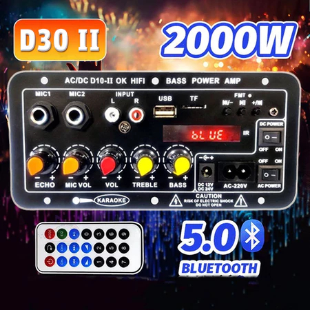 2000W Amplifier Bluetooth Super Bass Modul Power Amplifier Speaker 12V 24V 220V Stereo Hi-Fi Portabl