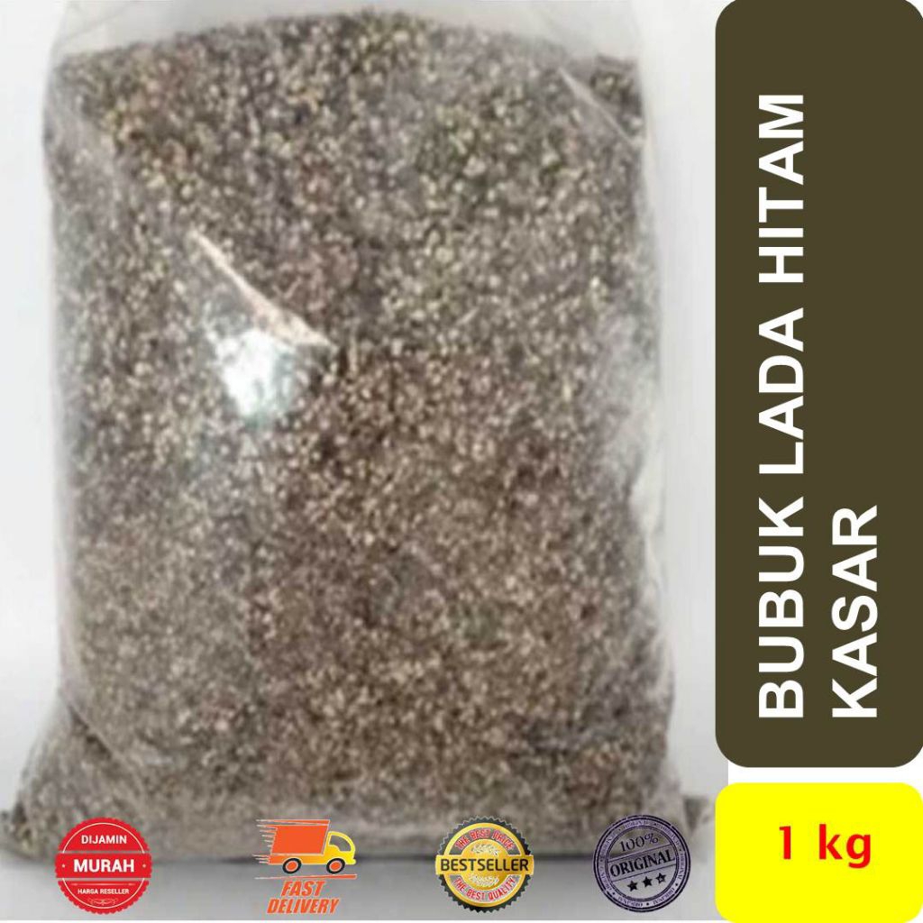 bubuk lada hitam kasar kemasan 1kg original