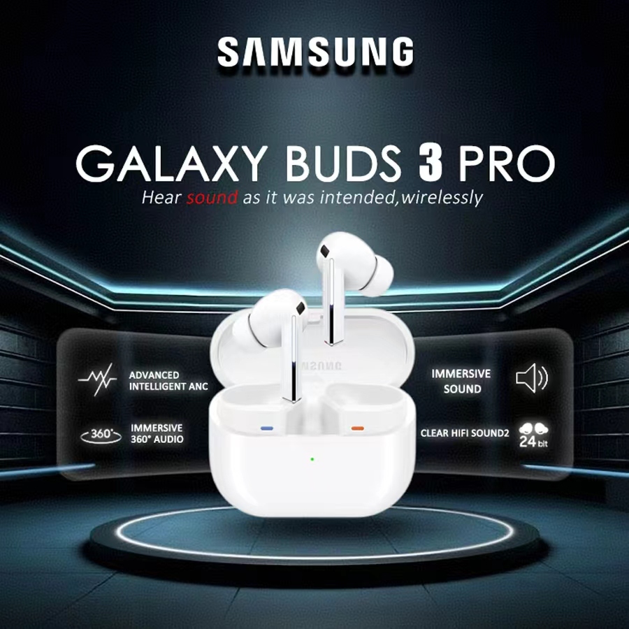 1:1 Super Copy Samsung Galaxy Buds 3 Pro Headset Bluetooth IPX5 Tahan Air New Blade Dual AMP Samsung