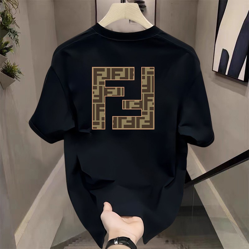 *COD* kaos pria katun premiumKaos lengan pendek leher bulat ukuran besarMerek Fendi Bear mewah trend