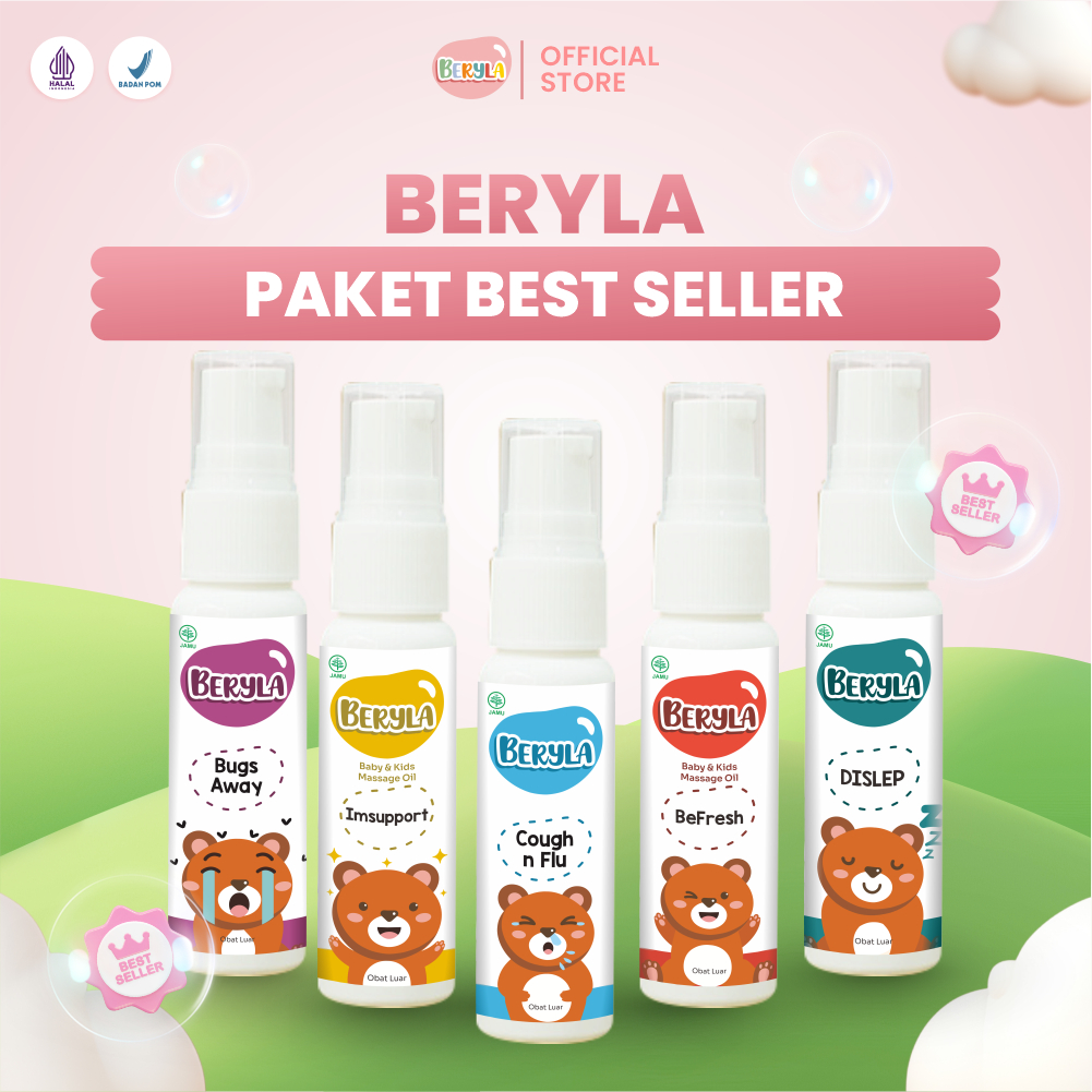 BERYLA Paket 5 Baby Oil Minyak Pijat Essential Oil Bayi 22ml