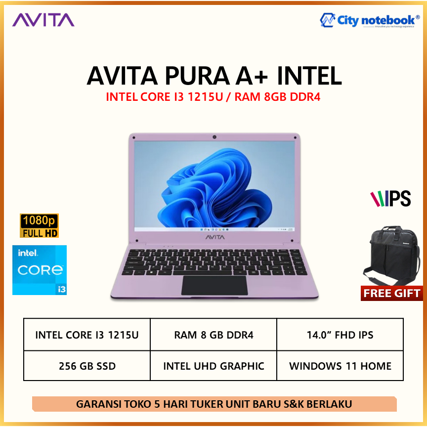 Avita Pura A+ Core i3-1215U 8GB 256GB W11 14" FHD IPS