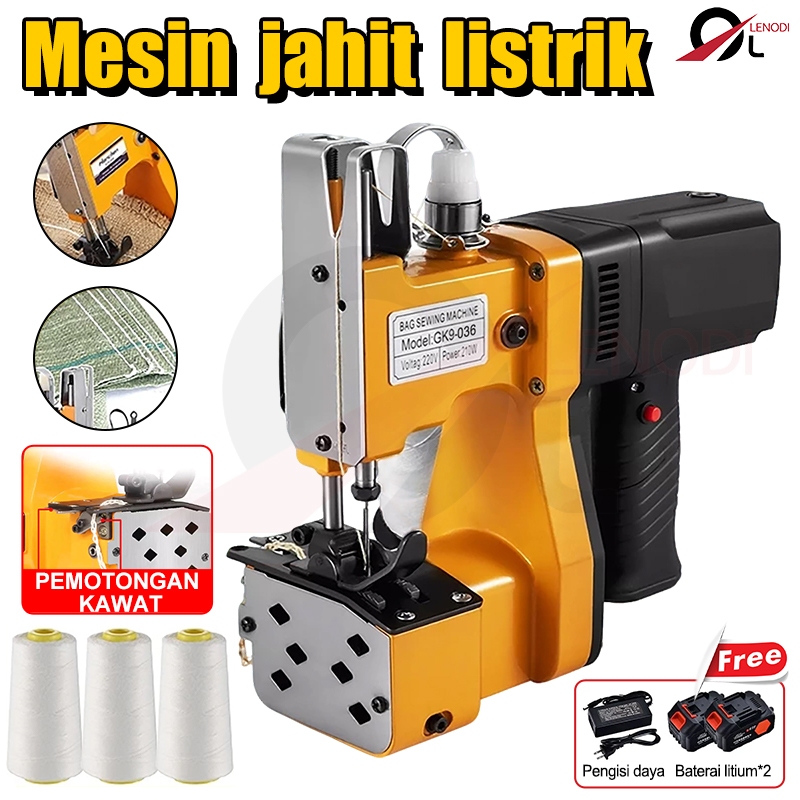 Mesin Jahit Karung Baterai Original /Mesin Jahit Karung Portable/Baterai Lithium & Motor Kuat | Jahi
