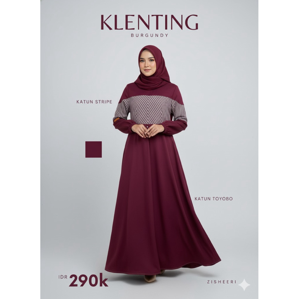 Gamis Zisheeri Klenting Ireng Katun Hitam Mix Tenun
