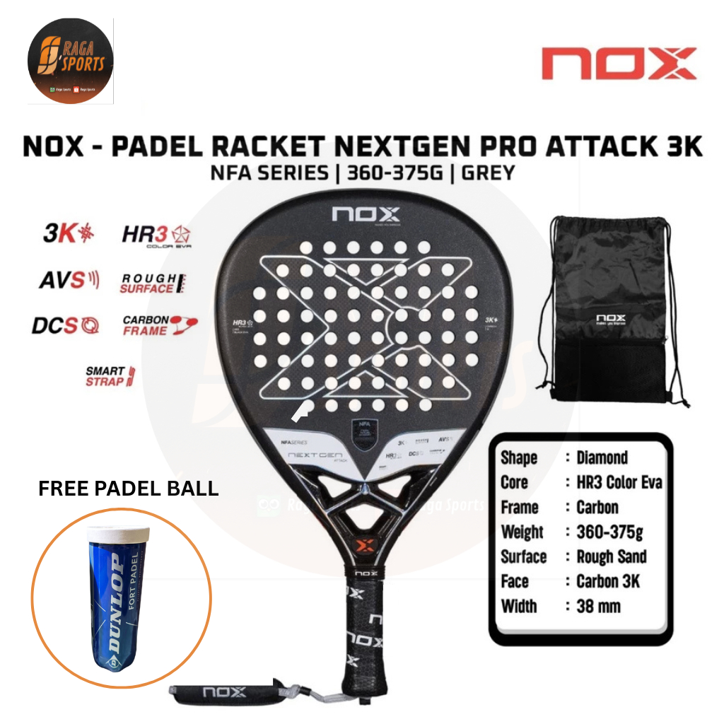Raga Sports Raket Padel NOX Nextgen Pro Attack 3K NFA Series