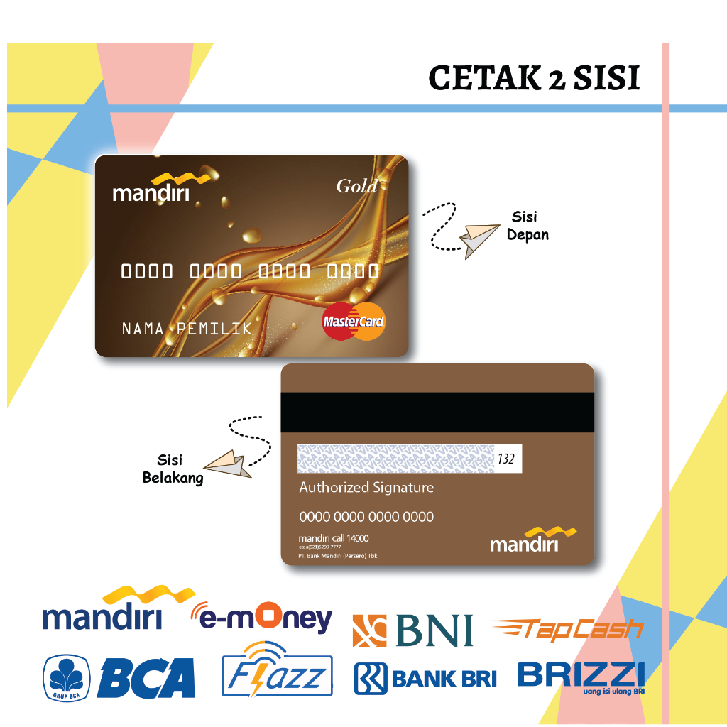 EMONEY E TOLL CREDIT CARD PLATINUM / GOLD MANDIRI FLAZZ BCA GEN 2 BNI TAPCASH BRIZZI BRI 2 SISI