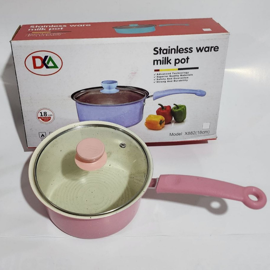 Baru Panci Kuah Sayur GSF 2031 Panci Sup Warna Enamel Anti Lengket Panci Susu Tutup Kaca Kukus