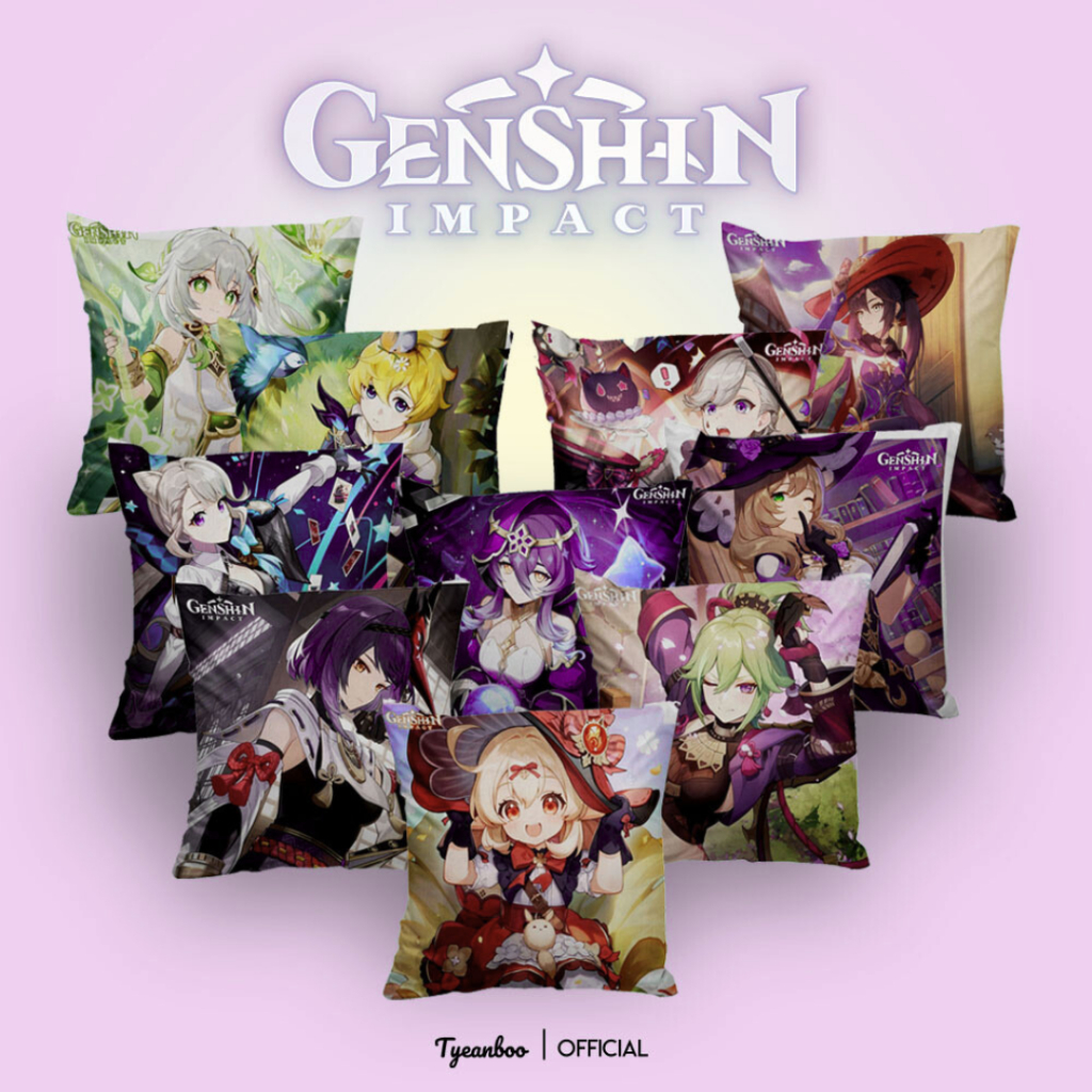 Bantal KLEE, KUJOU SARA, KUKI SHINOBU, LAYLA, LISA, LYNETTE, LYNEY, MIKA, MONA, NAHIDA Genshin Impac