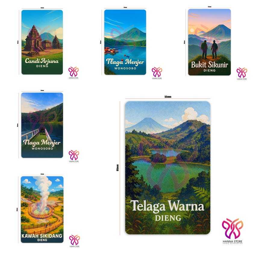 Magnet Tempelan Kulkas Souvenir Dieng Wonosobo Si Kunir Candi Arjuna Telaga Menjer