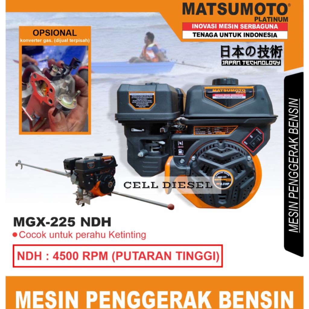 Mesin Penggerak Bensin MATSUMOTO MGX 225 NDH / 8 HP
