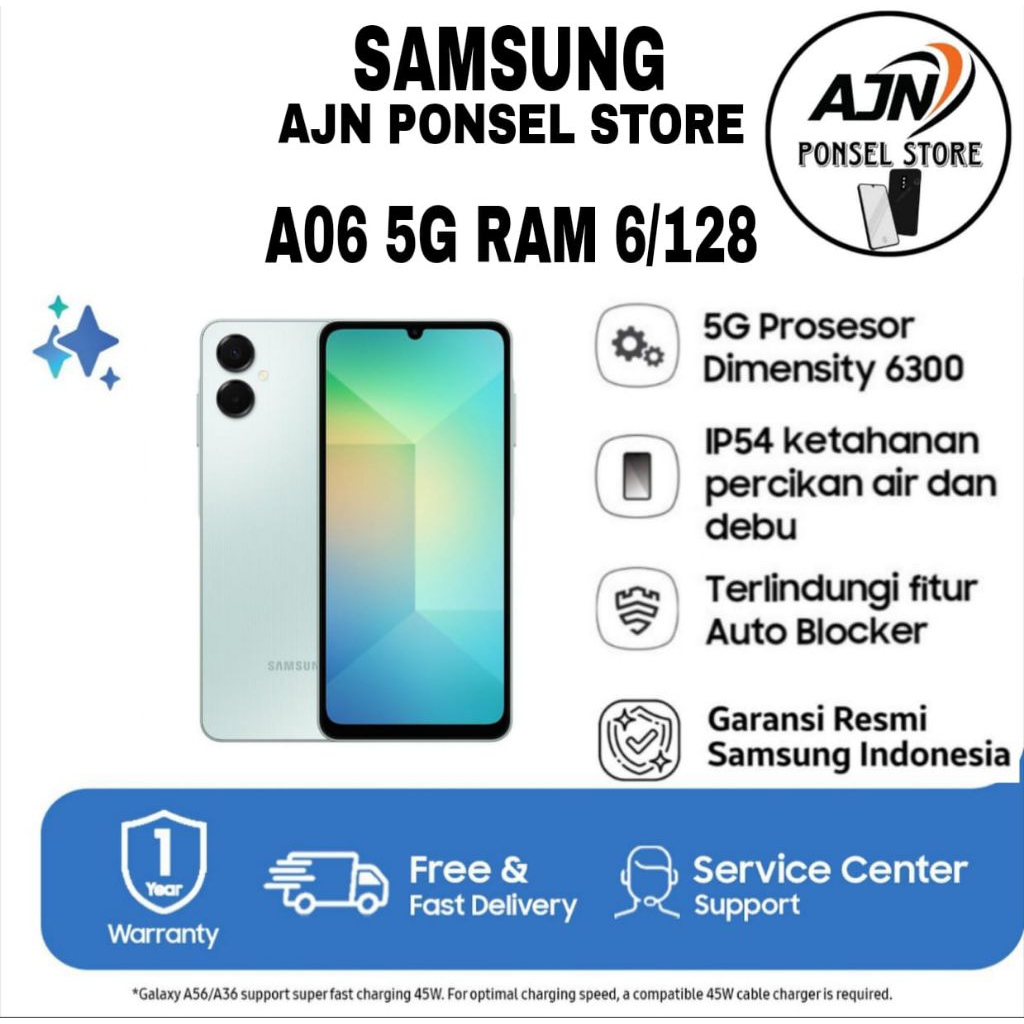 SAMSUNG A06 5G Ram 6/128Gb Garansi Resmi