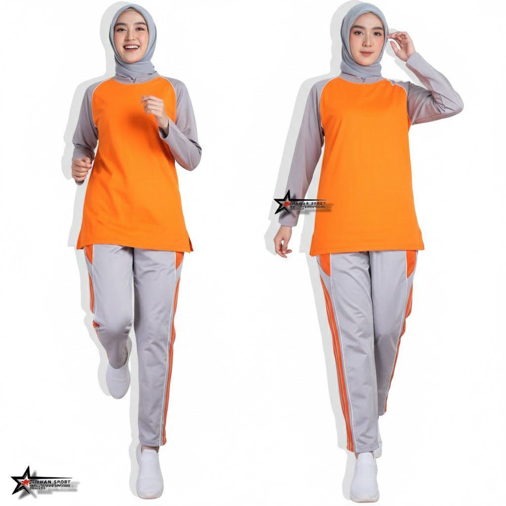 BAJU OLAHRAGA WANITA MUSLIMAH 1 SET  / SETELAN BAJU OLAHRAGA MUSLIMAH /  BAJU SENAM WANITA MUSLIMAH