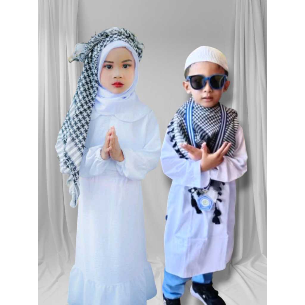 Sorban Anak Santri Unisex Sorban Arab Rumbai Palestina Anak-Anak Terbaru