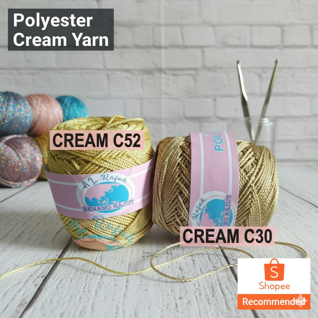 ALRAFAH - BENANG RAJUT SERI CREM (PILIH WARNA)