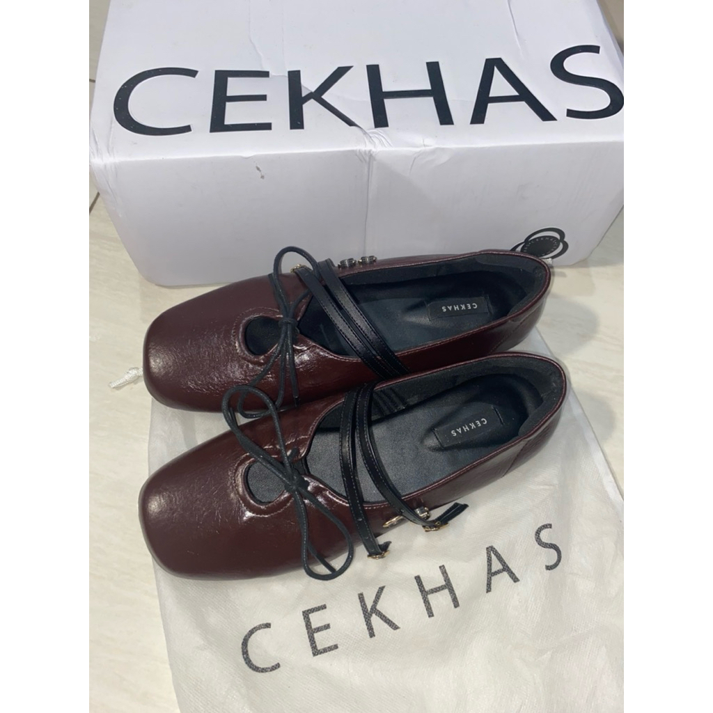 Cekhas Mary Jane Flats Brown