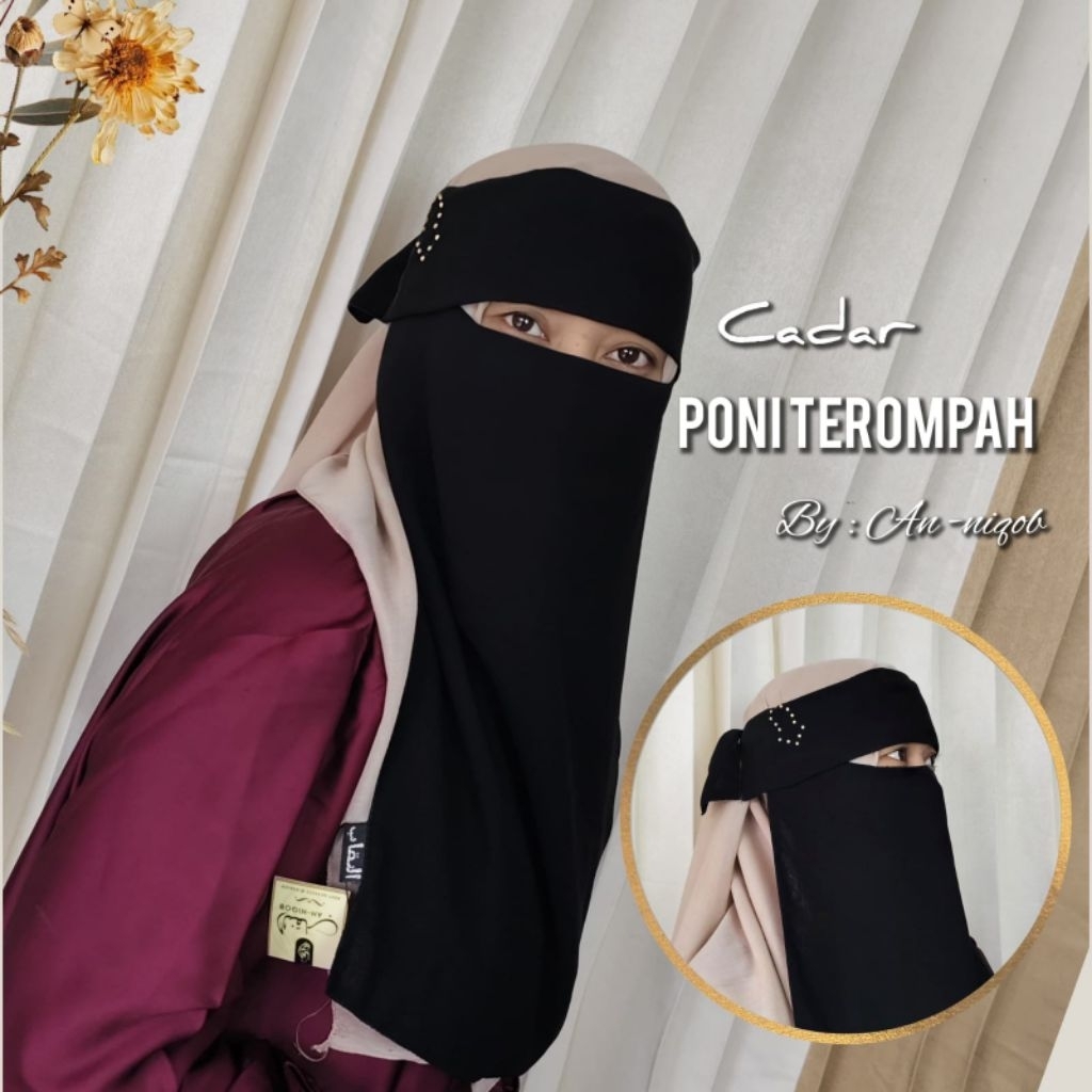 CADAR PONI BANDANA SIFON ARAB 2 LAYER PREMIUM niqob poni bandana terompah by AN- NIQOB