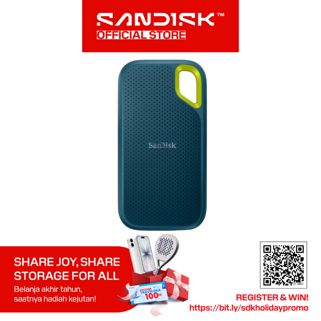 SANDISK Extreme Portable SSD E61 Green 2TB Type-C USB 3.2 V2 (Up to 1050MBps)