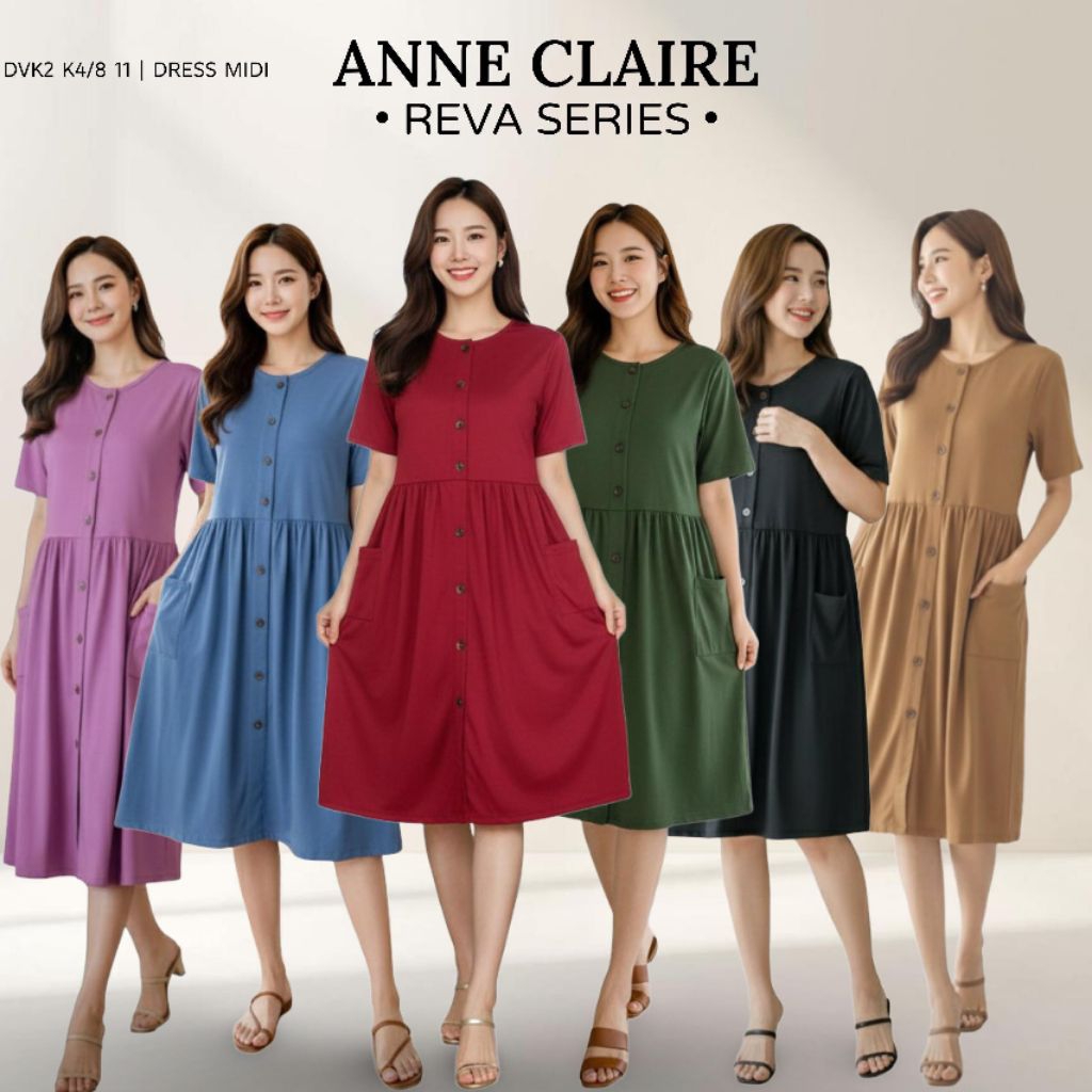 ANNE CLAIRE - Dress Reva / Dress Midi Reguler