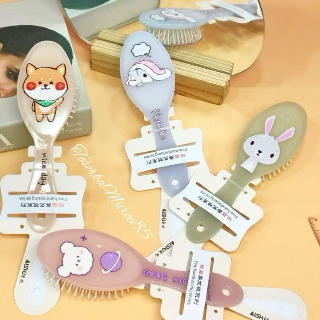 Sisir Wet brush Kecil Karakter Kartun Lucu / Sisir Anak Pastel Animasi Cute