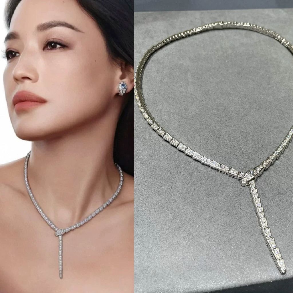 Nagita Aurel set perhiasan zircon premium kalung anting / kalung aurel kalung nagita  bridal