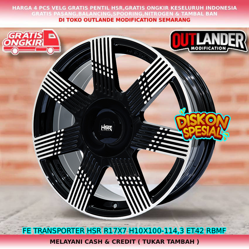 Velg racing mobil Corolla Cross| Xpander| Outlander| Delica| dll velg hsr FE TRANSPORTER R17