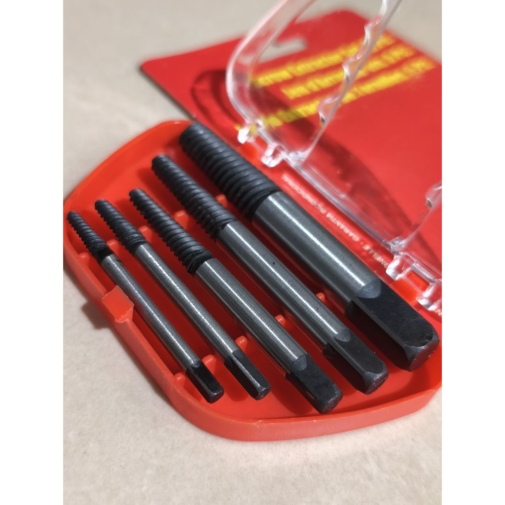 Extractor Set 5 Pc Alat pembuka baut sekrup patah rusak Mata bor tengah pencabut sekrup baut patah