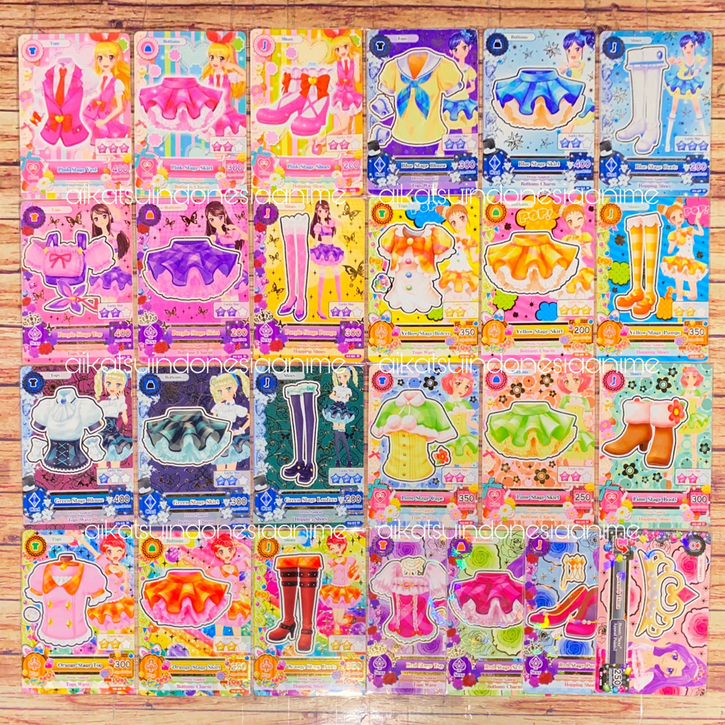 Stage Set Aikatsu - Pink Blue Purple Yellow Green Lime Orange Red