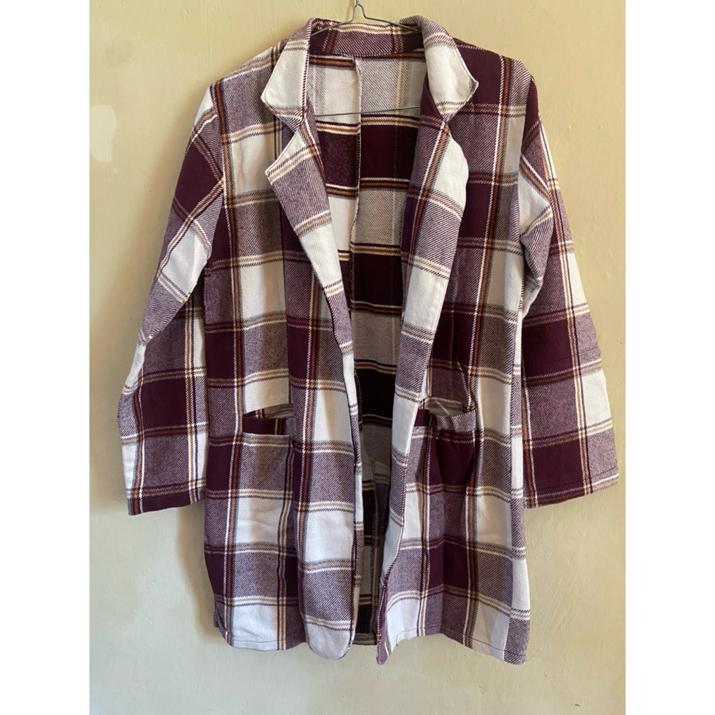 Blazer Flanel Maroon