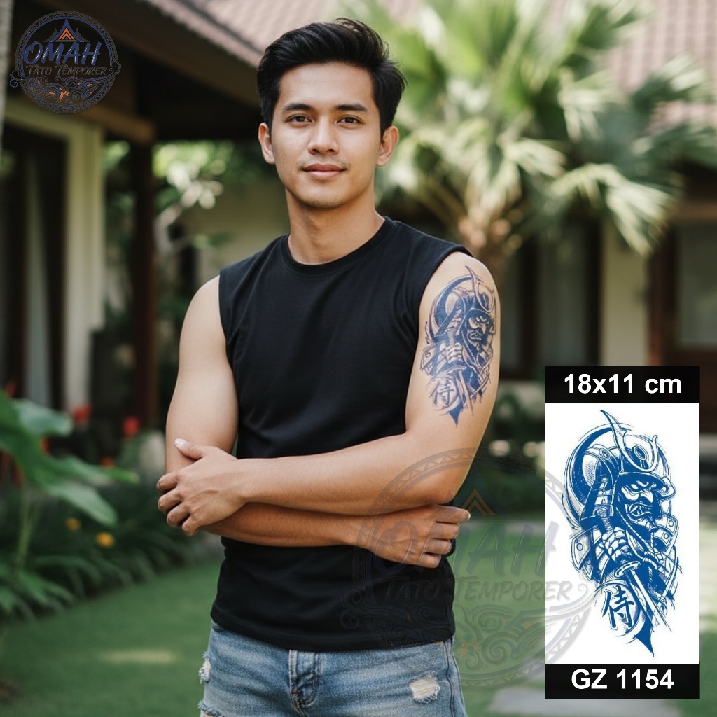 Fruit Ink Tatto Tato Temporer Semi Permanen Temporary Waterproof Samurai Spirit Jepang GZ 1154