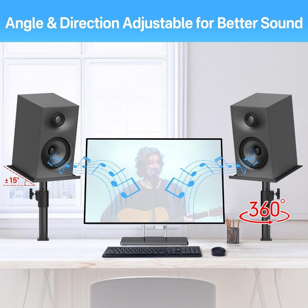 Penjepit Meja Speaker Monitor HIFI - Bracket Dudukan Adjustable Tanpa Bor, Bahan Besi Cor Kuat