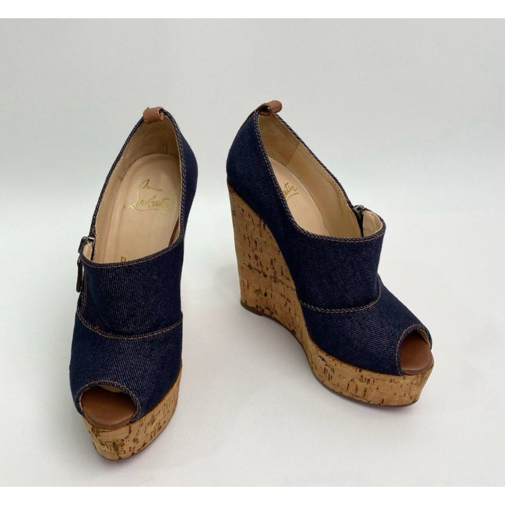 Christian Louboutin Denim Wedges EU 35 ORIGINAL