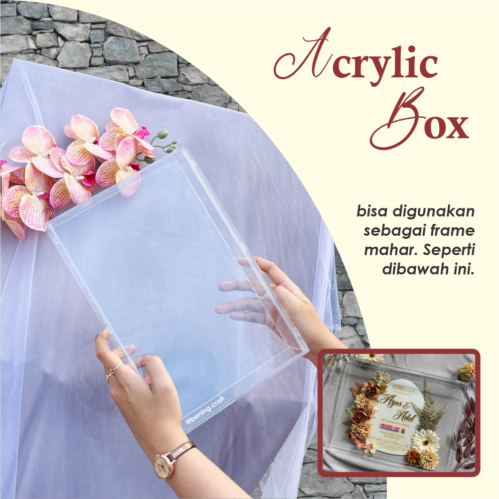 25X30 25X35 30x30 35x35 30X40 BINGKAI BOX FULL ACRYLIC AKRILIK PIGURA MAHAR FRAME MAHAR GIFT FIGURA 
