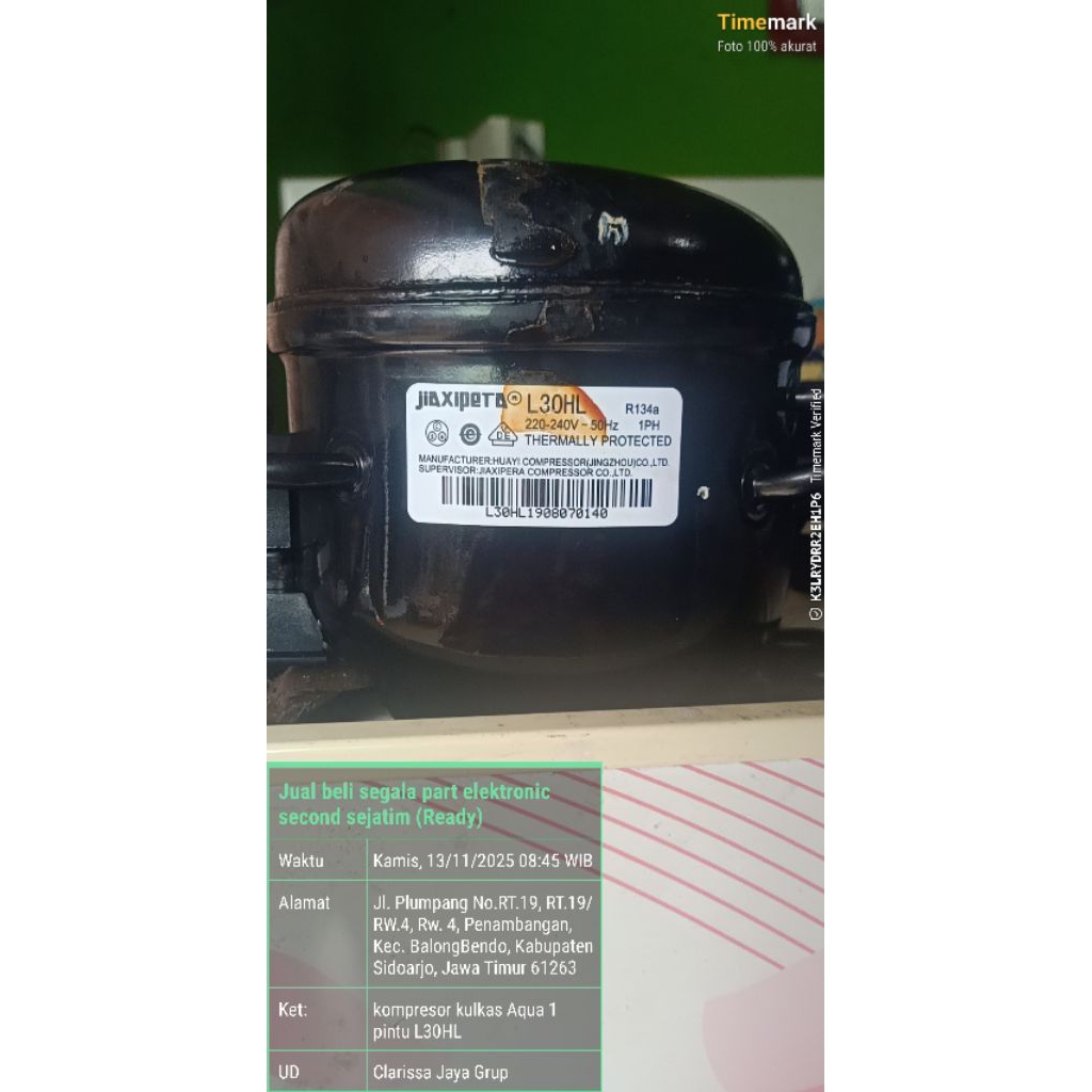 kompresor kulkas 1 pintu Aqua L30HL