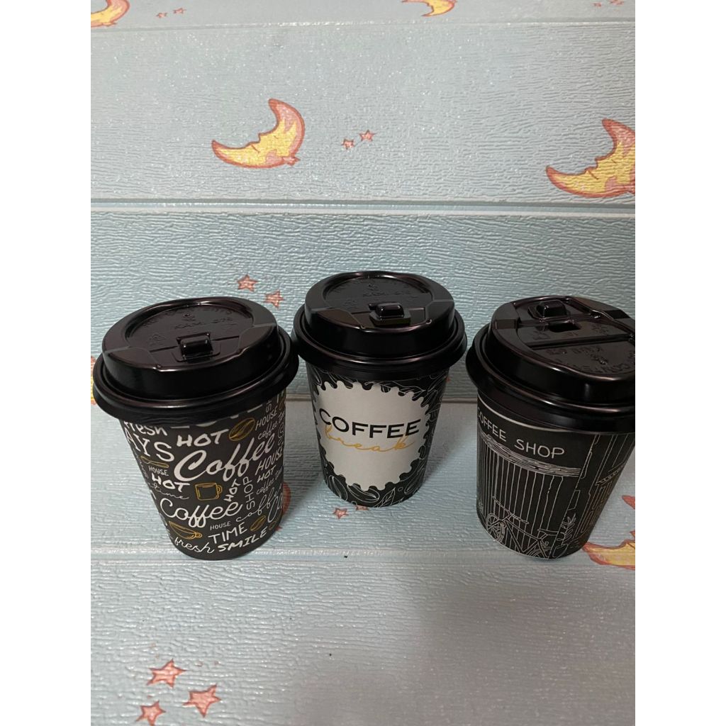 Paper Cup 8 Oz Ivory Motif Kopi / Gelas Kertas Minuman Panas 8 Oz Motif 8oz/240ml