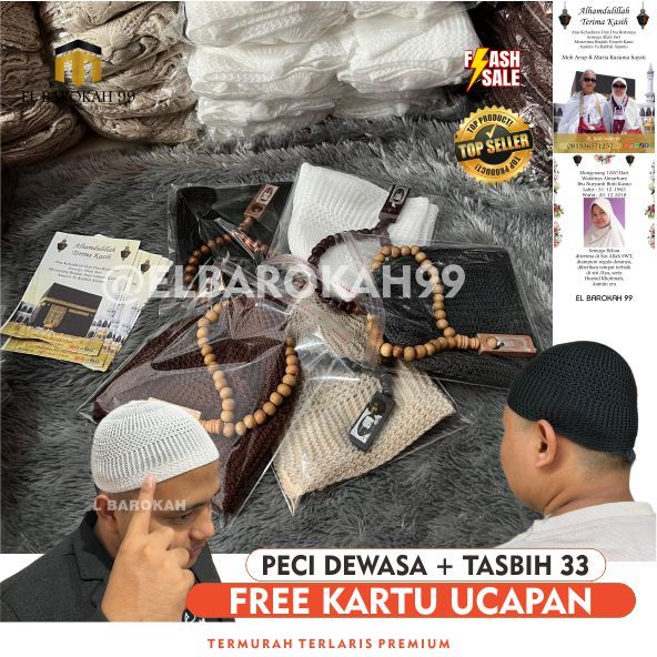 (COD) Peci Songkok Hitam AC Murah Anak dan Dewasa Grosir Peci Kopiah Hitam Polos AC Berkualitas Peci