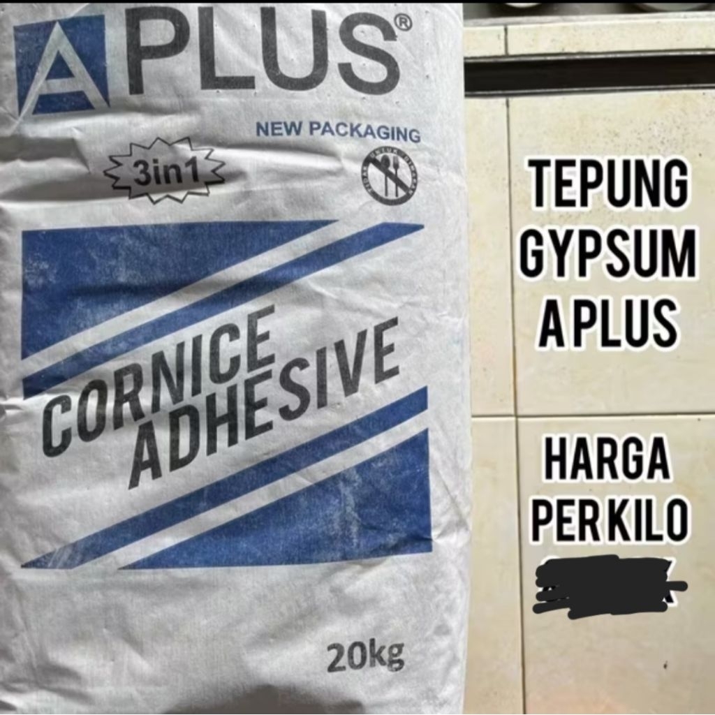 1 KG Tepung gypsum gipsum cornice plafon APLUS Adhesive A plus