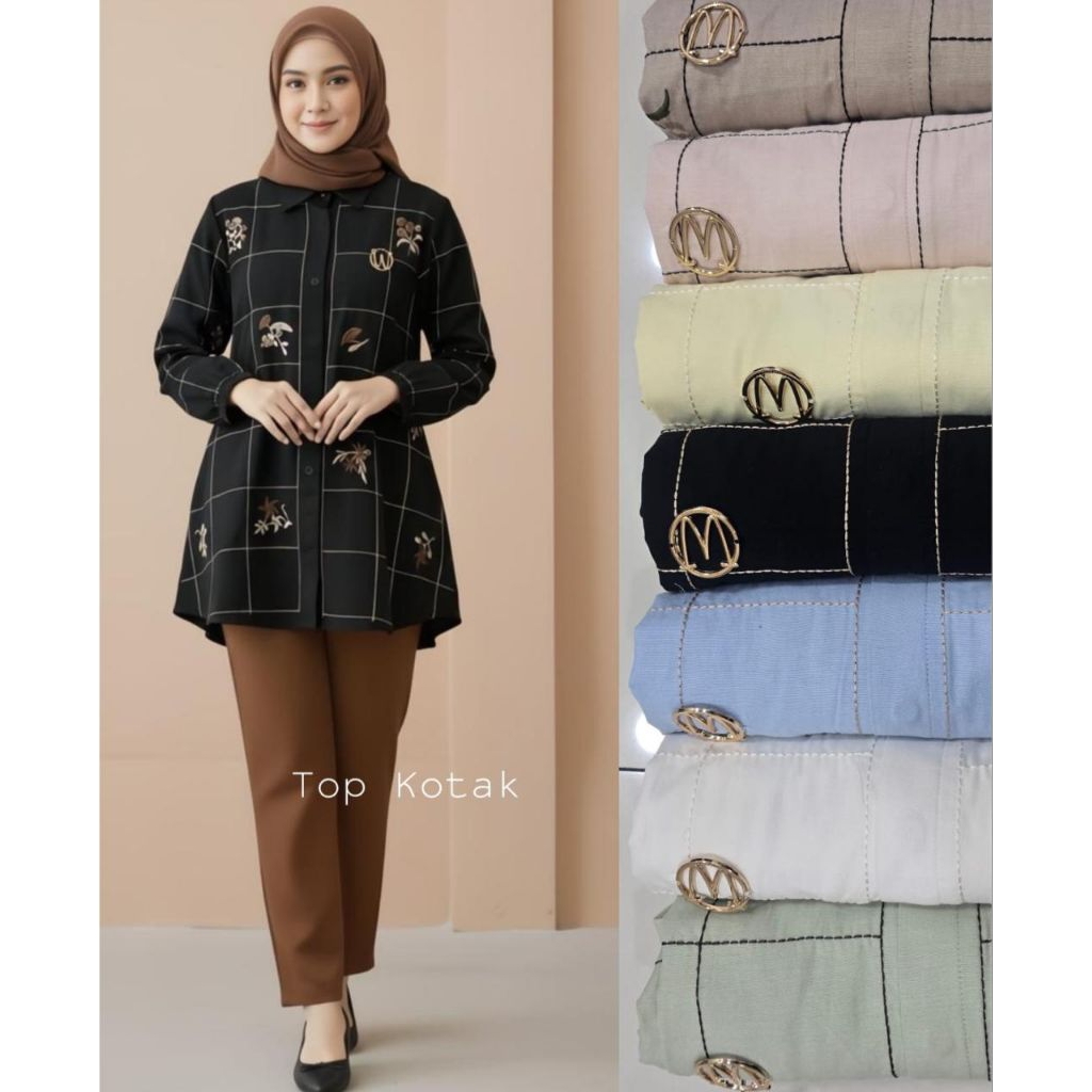 Winody Atasan Top Kotak Blouse Winody