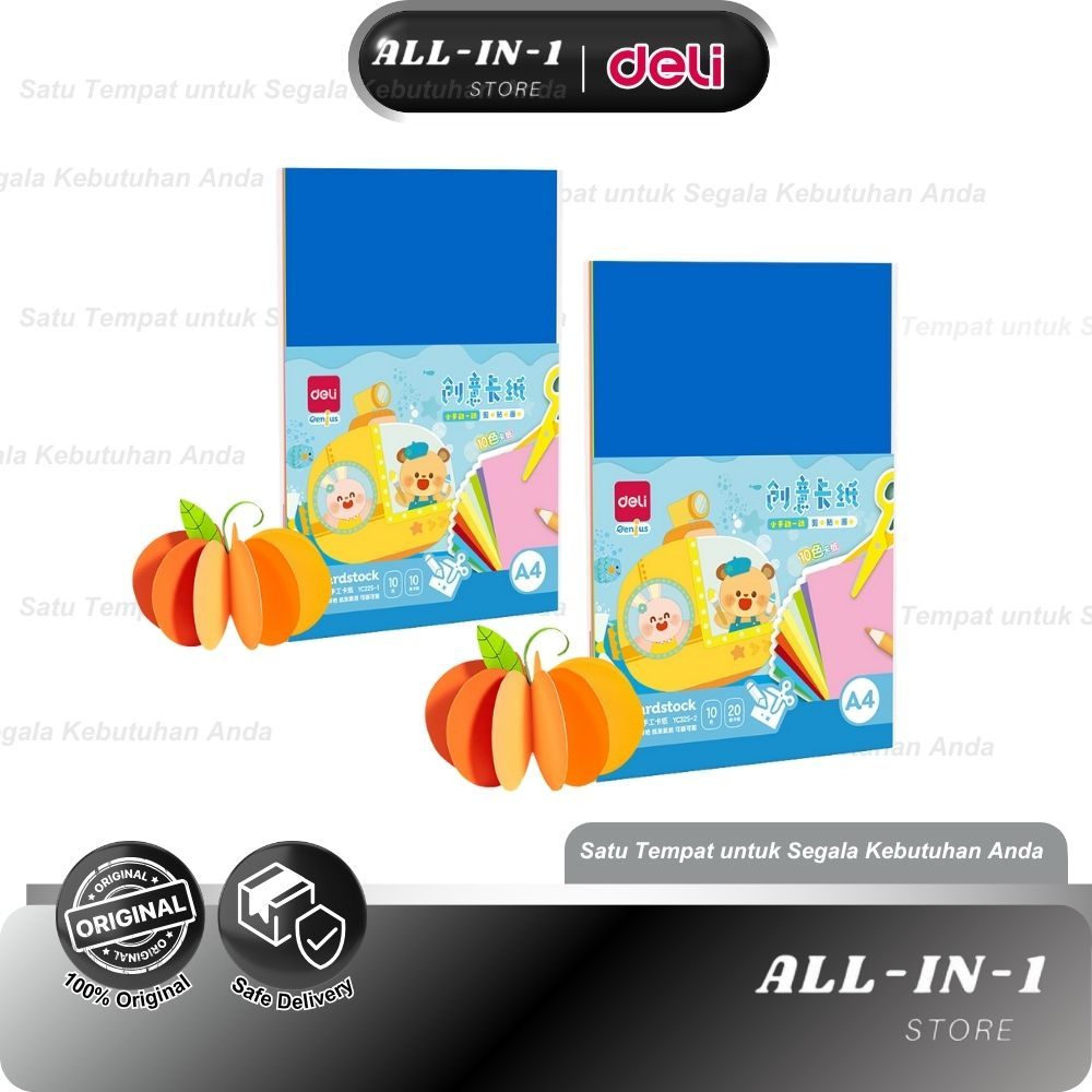 Deli Cardstock YC325 A4 10/20 Lembar - Kertas Warna Tebal 10/20 Warna
