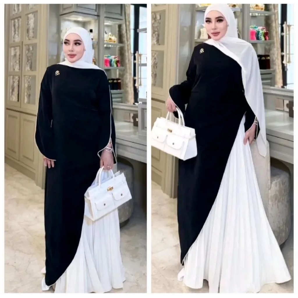 Dress Gamis Shellasaukia Baju Muslim Wanita Dewasa Remaja Lebaran Kondangan Pesta