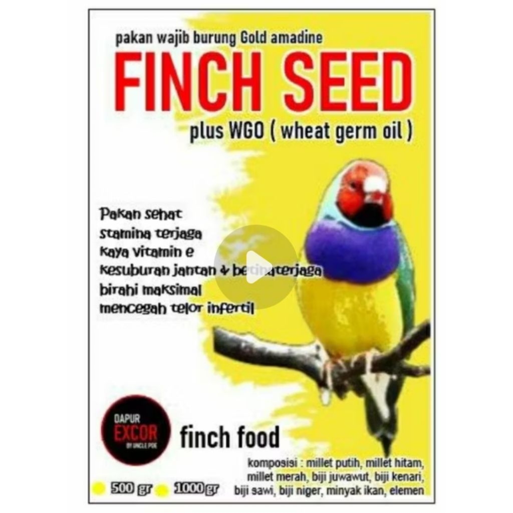 Pakan Finch Seed Excor Gouldian Finch Zebra Finch - 500gr