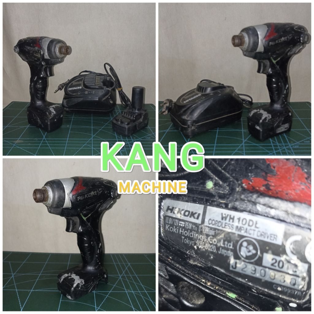bor obeng baterai HITACHI koki hikoki WH10DL impact driver cordless 10.8V 12V