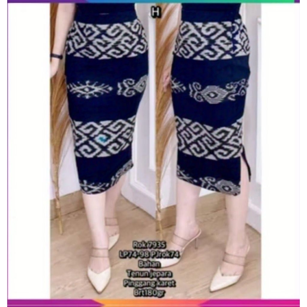 ROK SONGKET SPAN TENUN JEPARA  ROK BELAH SAMPING 7/8 ROK KERJA KANTOR WANITA TENUN JEPARA ROK TENUN 