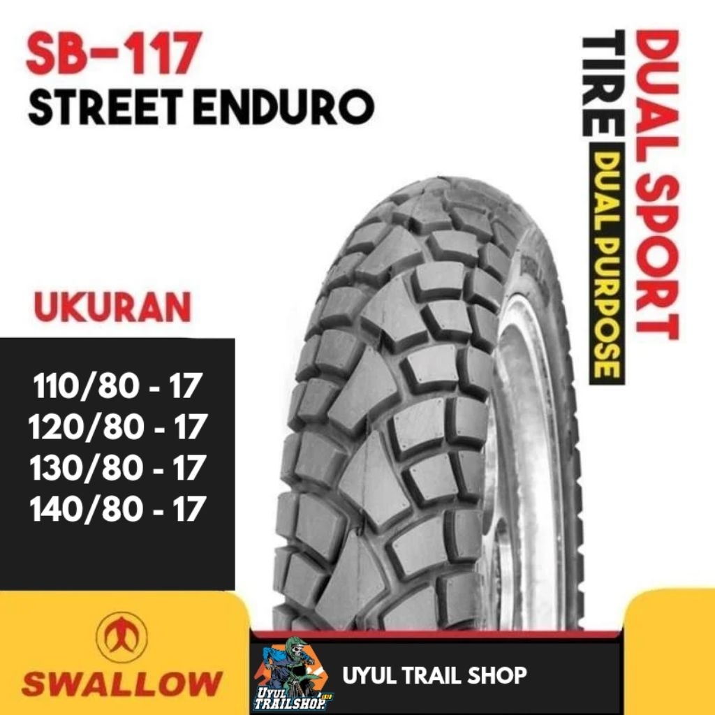 BAN LUAR SWALLOW SB-177 STREET ENDURO RING 17 DUAL PURPOSE