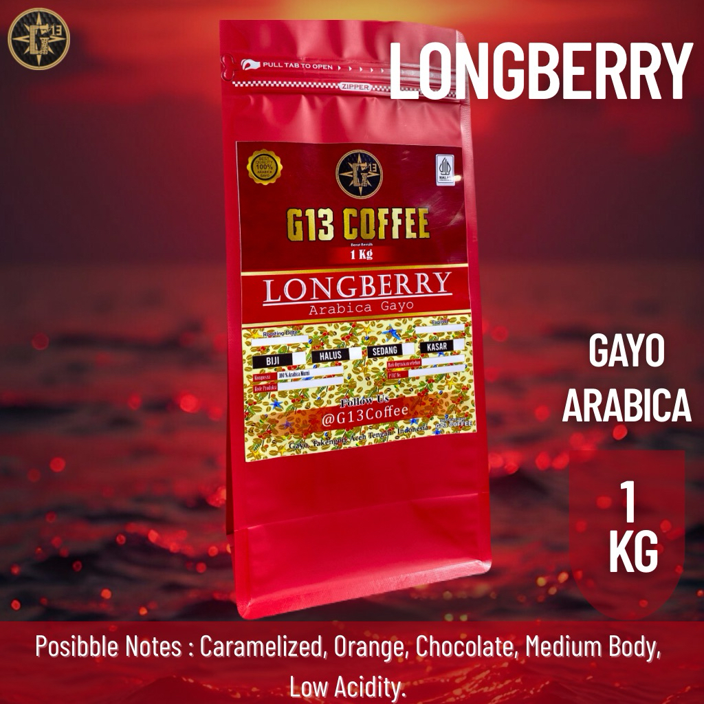 KOPI GAYO LONGBERRY ABYSSINIA ARABICA ARABIKA BIJI / BUBUK 1 Kg