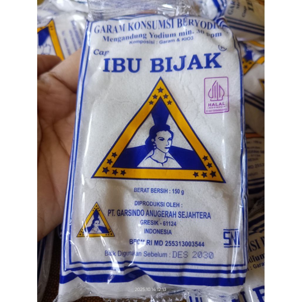 Garam Ibu Bijak 150g( garam halus beryodium tinggi,garam konsumsi)