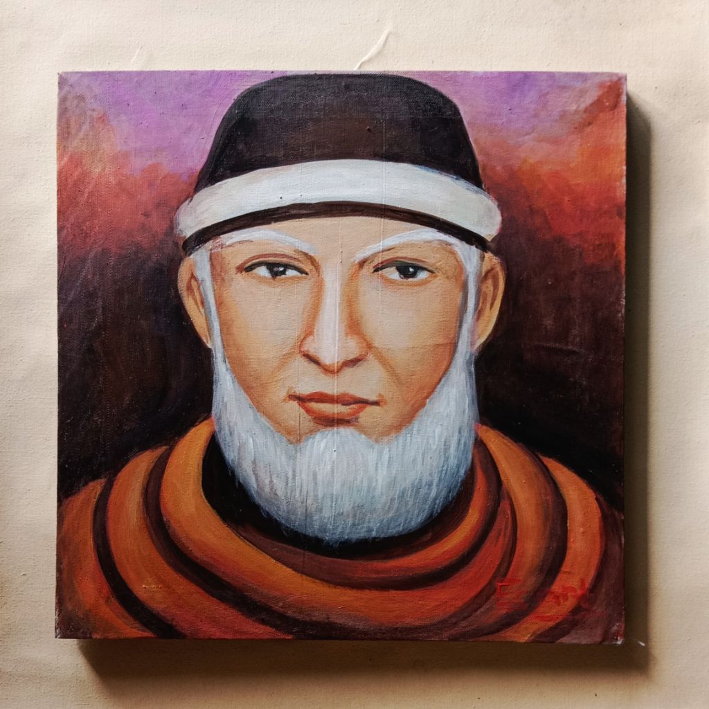 "Syekh Abdul qodir aljailani" lukiisan kanvas karya tangan bukan print bukan poster/ bukan lukisan m