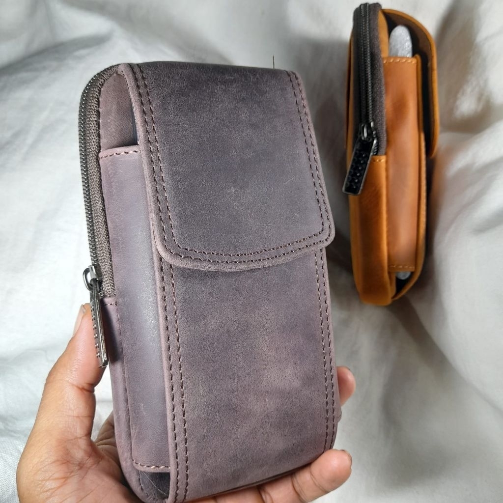 Dompet Hp Pinggang Pria Kulit Asli Crazy Horse