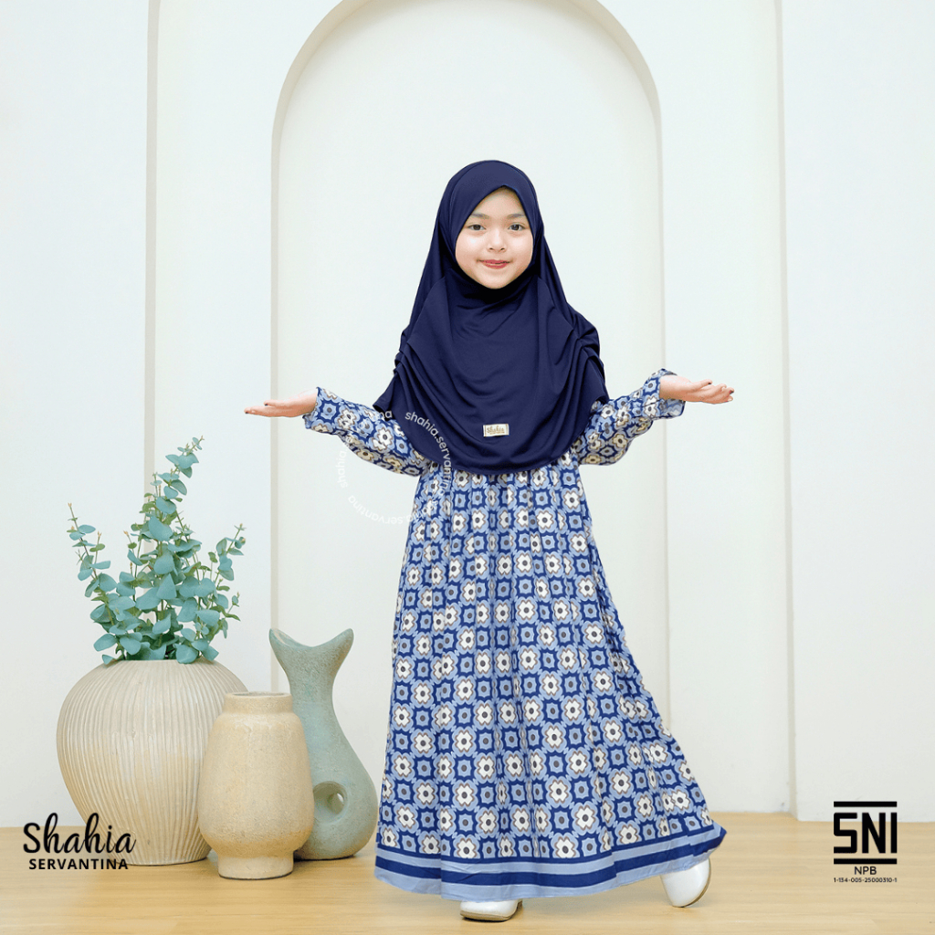 Shahia Servantina - [Satu Set Jilbab] Filea Set Dress Rayon Gamis Anak Perempuan